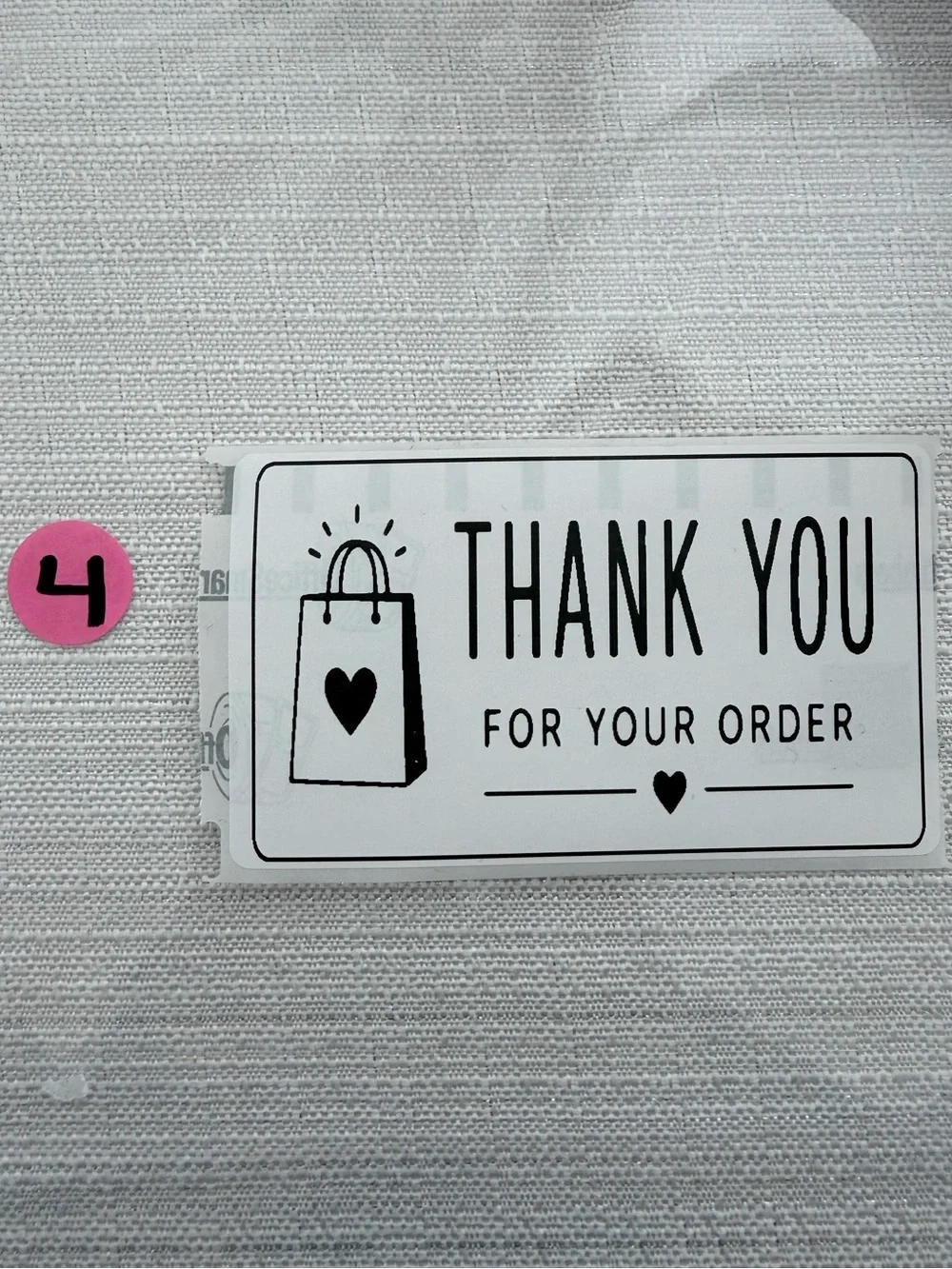 Pick One - 50 pack of Thank You Sticker Labels (4in x 2in)